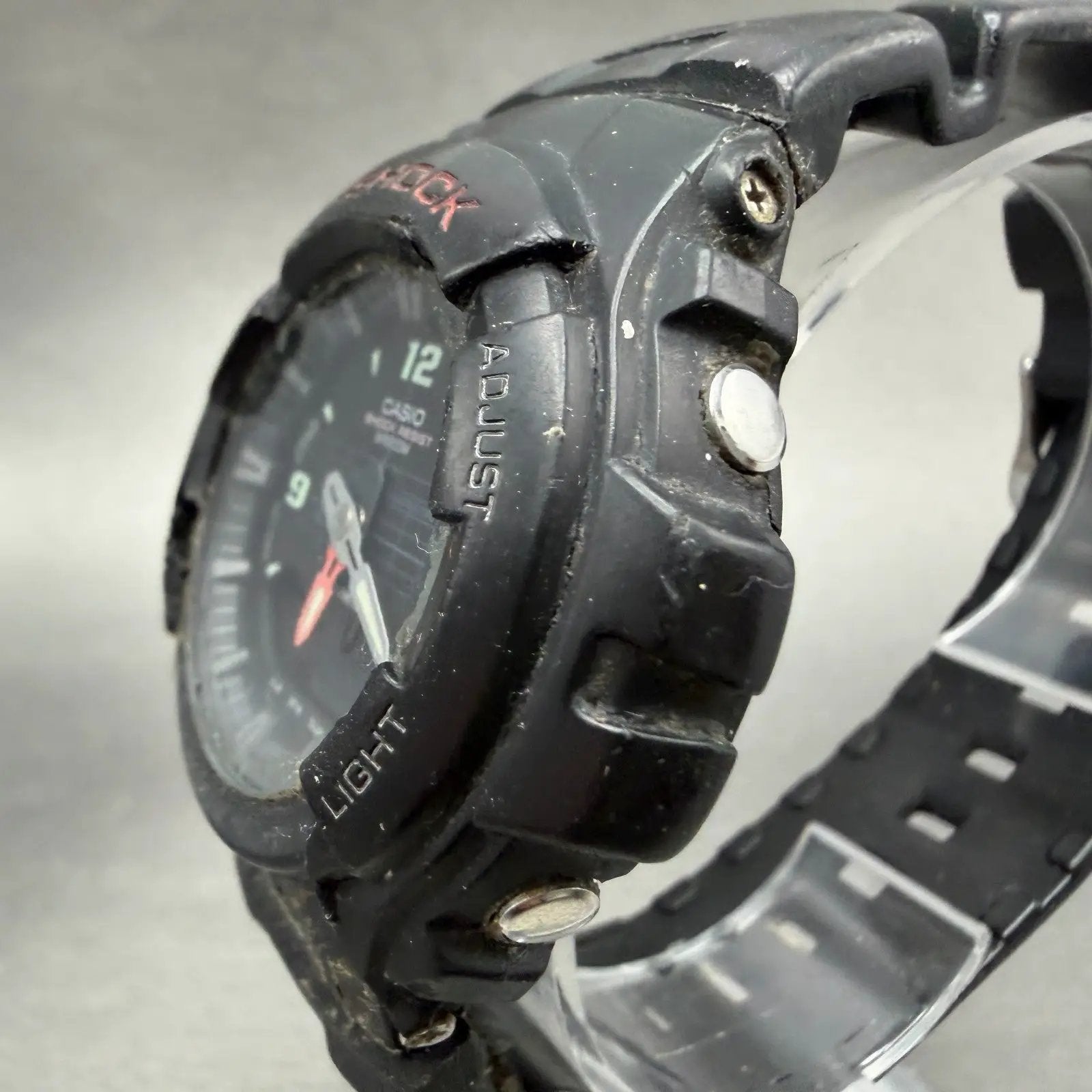 Casio G-Shock G-100 Watch Men 48mm Analog Digital Black Tone Round READ! New Bat2