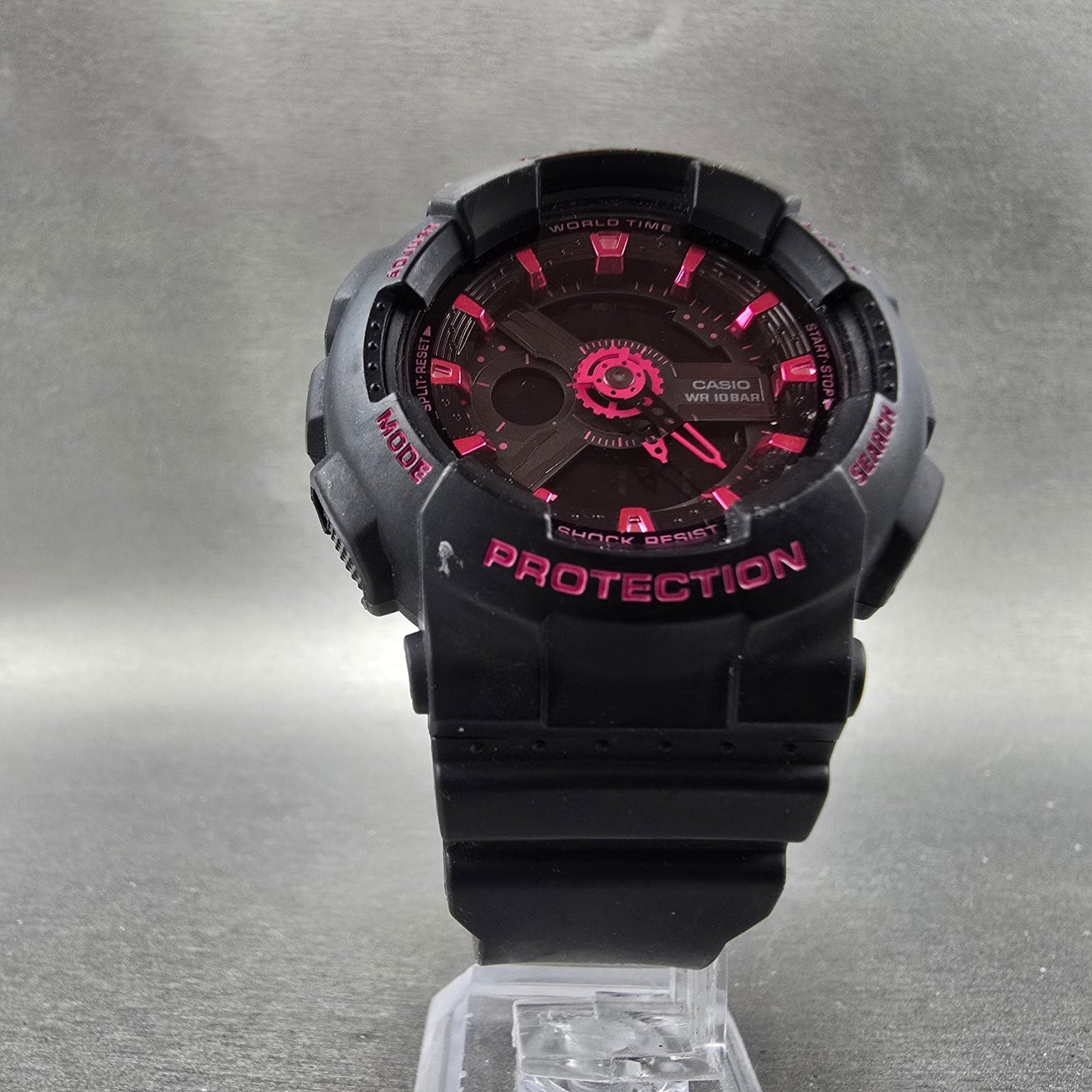 Casio Baby-G BA-111 Watch Women 43mm Pink Black Alarm Chronograph New Battery5