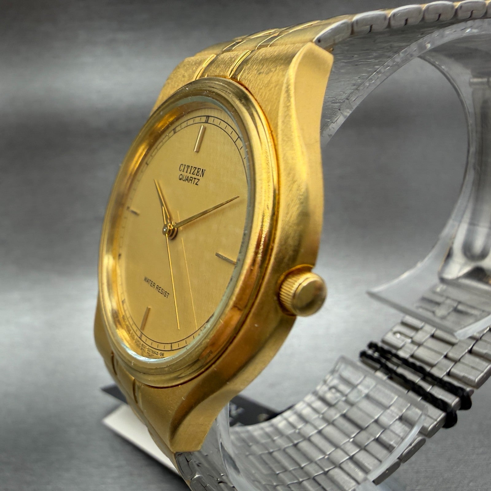 Citizen Watch Men 35mm Gold Dial Gold Tone Round 6031S10344 NOS PARTS Vintage3
