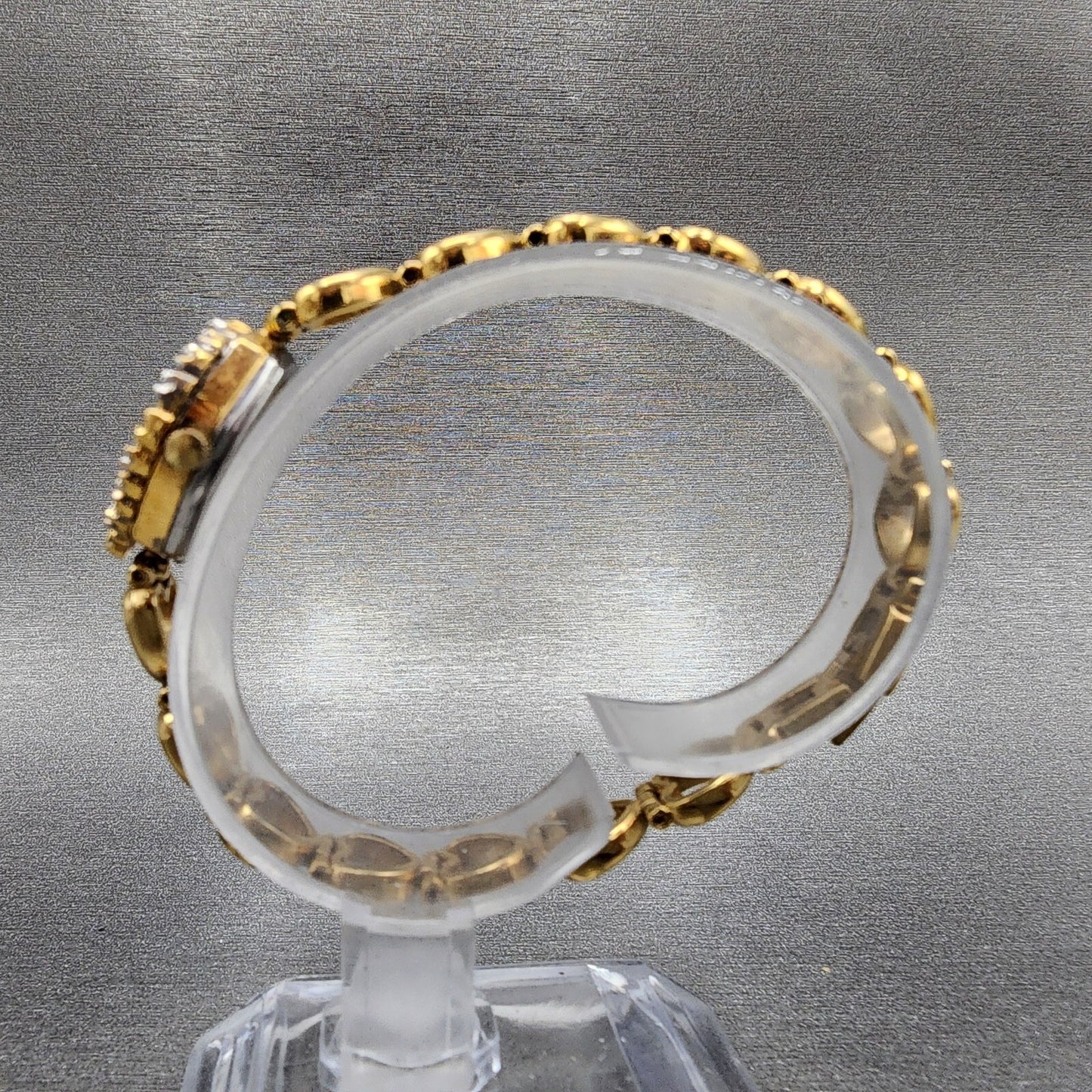 Elgin Heart Watch Women 19mm Champagne Dial Gold Tone Ruby Diamond Bezel New Bat6