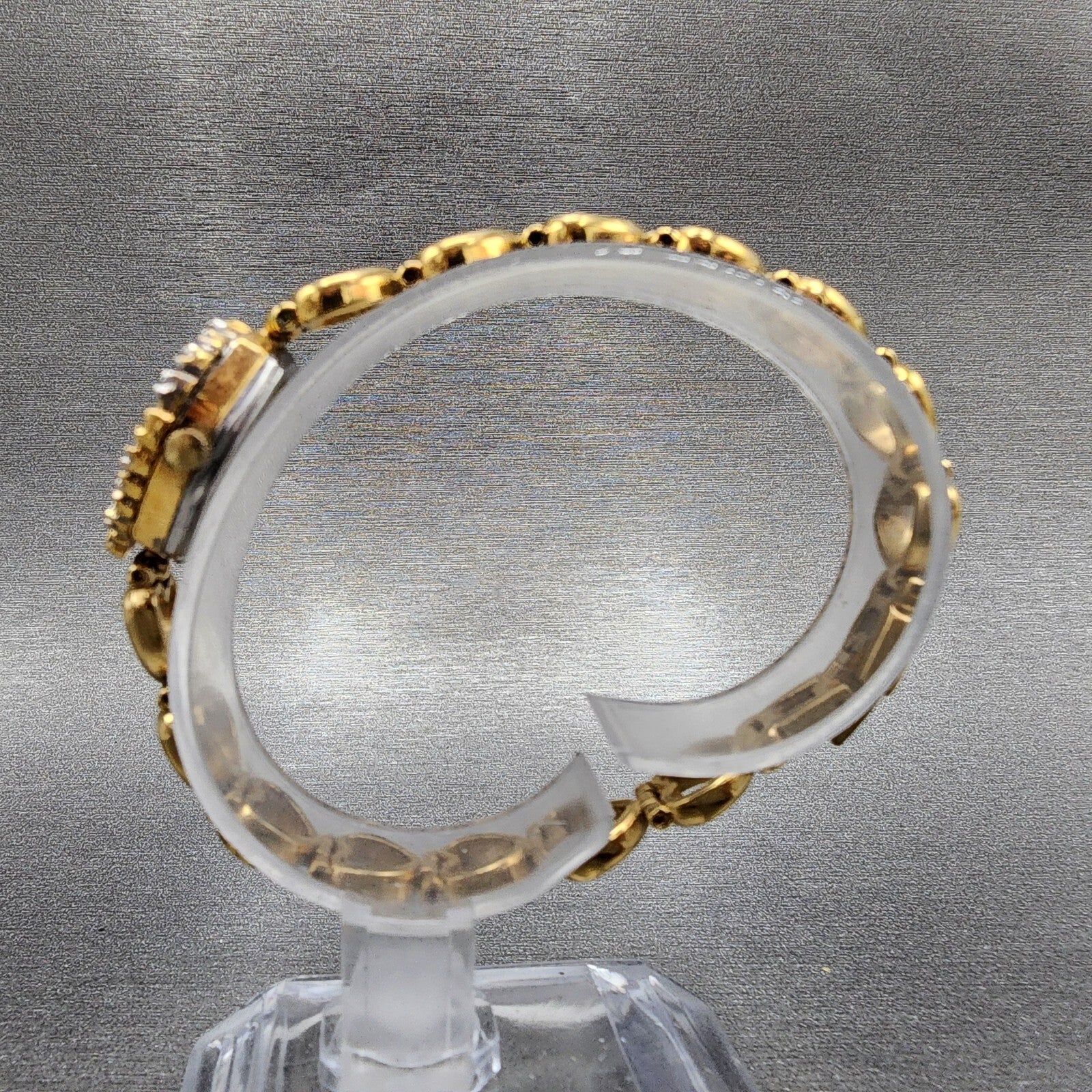Elgin Heart Watch Women 19mm Champagne Dial Gold Tone Ruby Diamond Bezel New Bat6