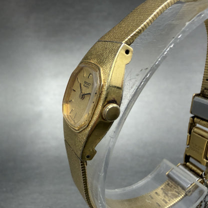 Seiko Watch Women 16mm Champagne Dial Gold Tone Round 2C20-5300 New Battery bcda2