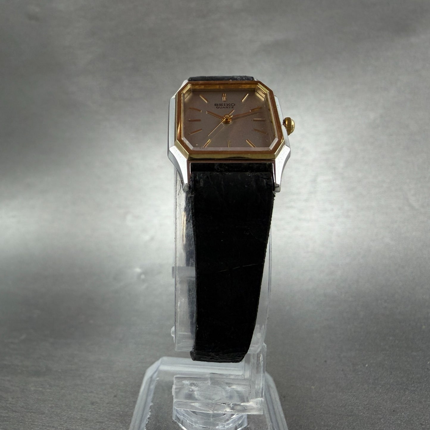 Seiko Tank Watch Women 20mm Silver Dial Two Tone Rectangle 7321-5240 New Battery5