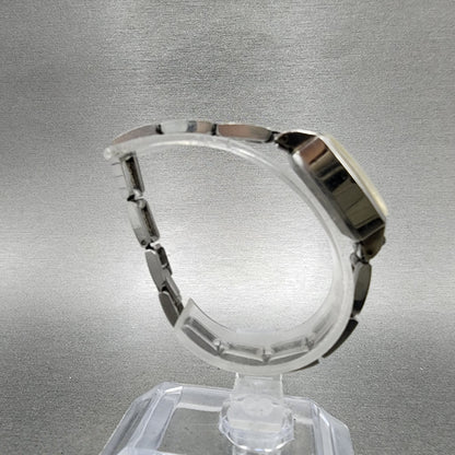 Seiko Chorus Tank Watch Women 17mm Silver Dial Silver Tone Rectangle Manual Runs7
