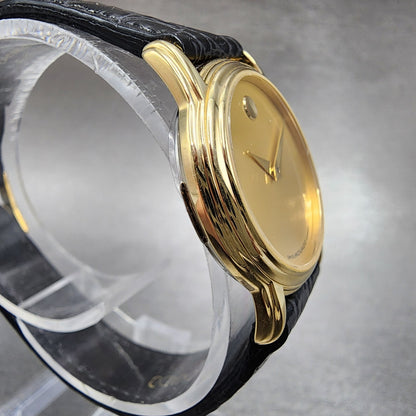 Movado Museum Watch Women 26mm Gold Dial Gold Tone Round 87 E4 9840 New Battery3