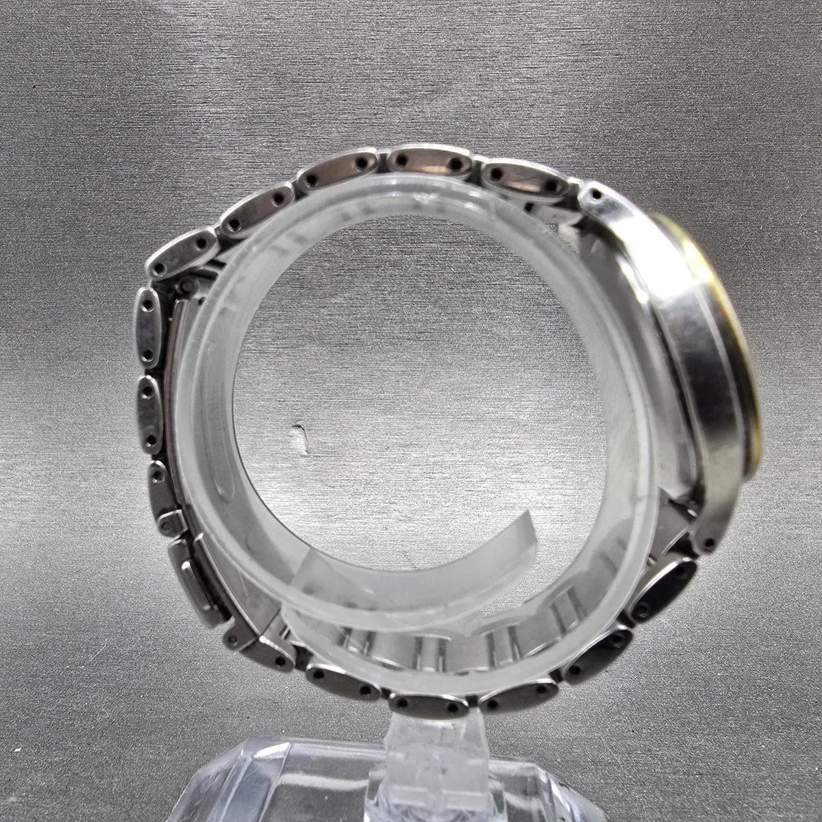 Seiko Solar Watch Women 29mm Silver Dial Two Tone Date Round V137-0BH0 Runs JP8