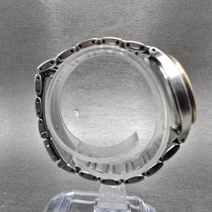 Seiko Solar Watch Women 29mm Silver Dial Two Tone Date Round V137-0BH0 Runs JP8