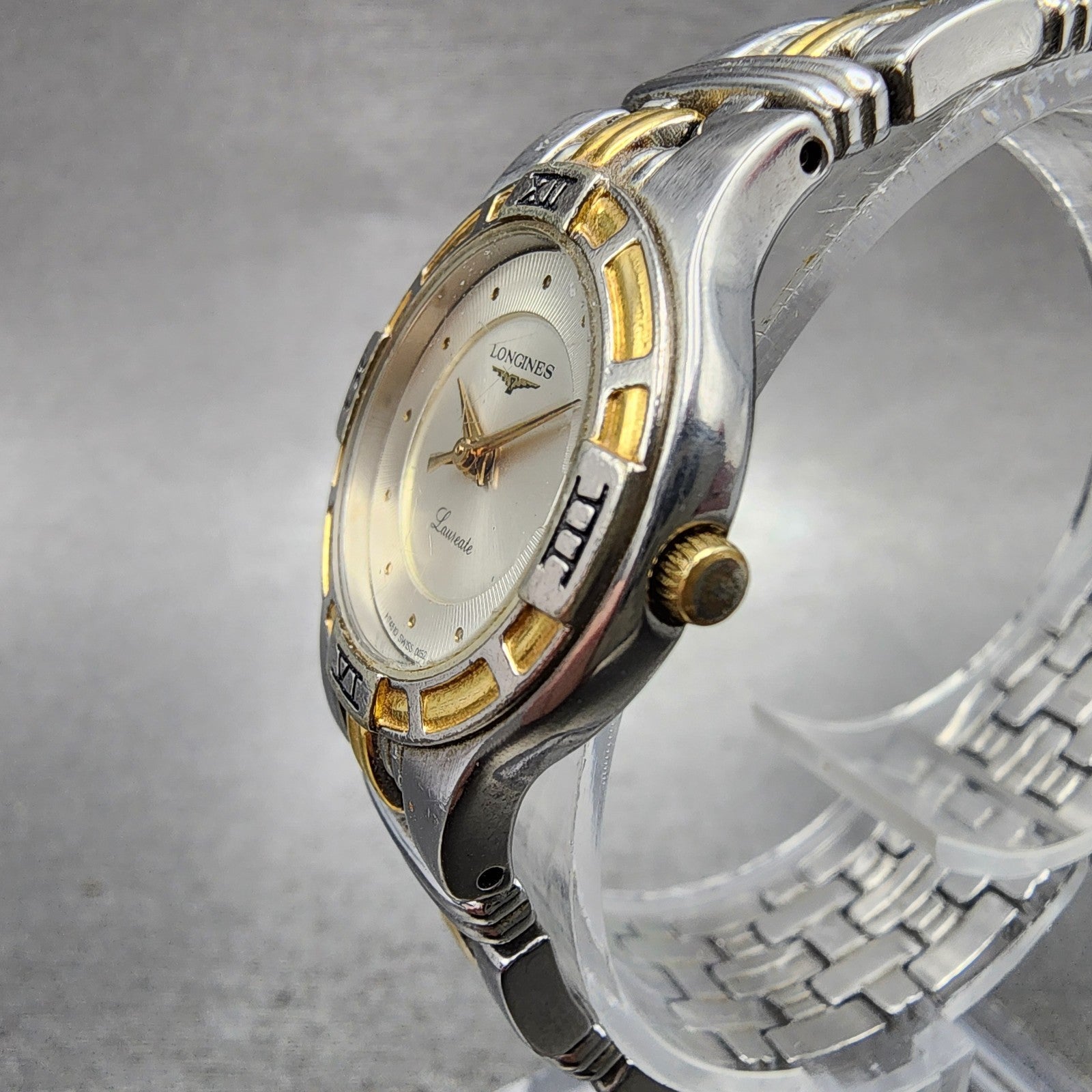 Longines Laureate Watch Women 25mm Silver Dial Two Tone Date Round New battery2