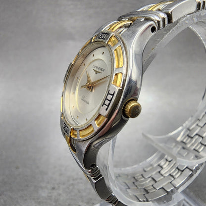 Longines Laureate Watch Women 25mm Silver Dial Two Tone Date Round New battery2