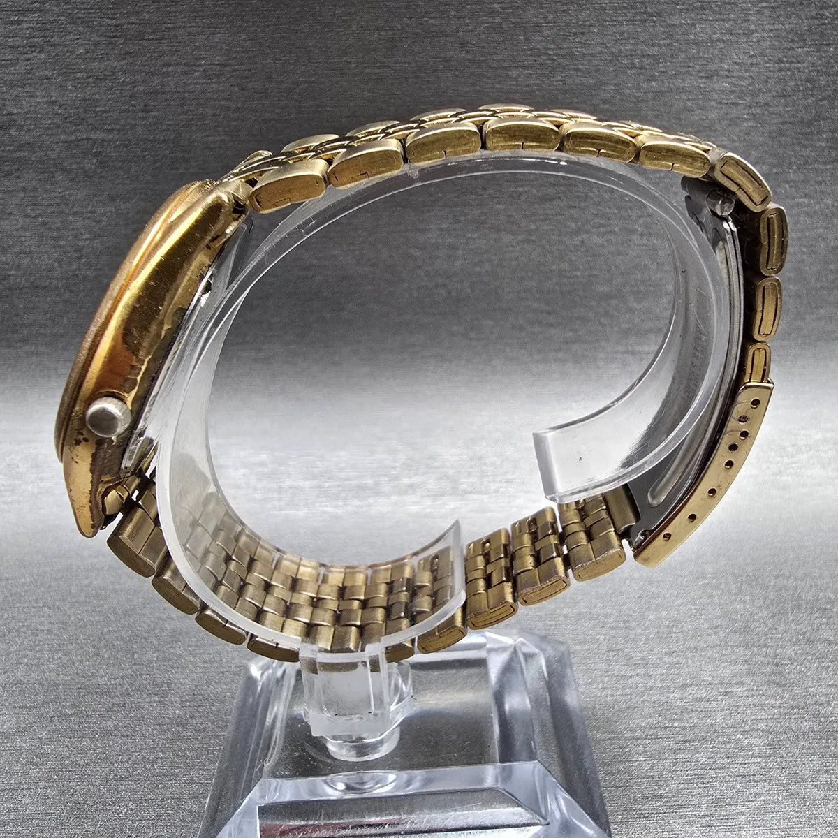 Seiko Watch Men 37mm Luminous Dial Gold Tone Daydate Round 7N43-9048 New Batt JP6