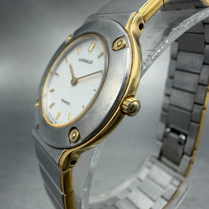 Seiko Lassale Watch Women 25mm White Dial Two Tone Round 1E50-0A99 New Battery2