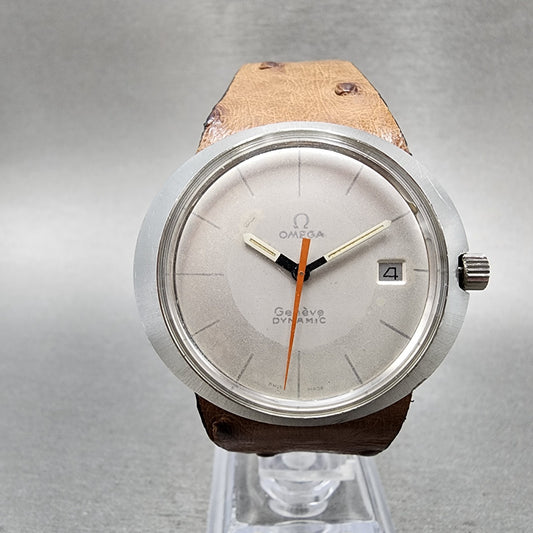 Omega Geneve Dynamic Watch Men 41mm White Dial Steel Date Oval Manual Runs0