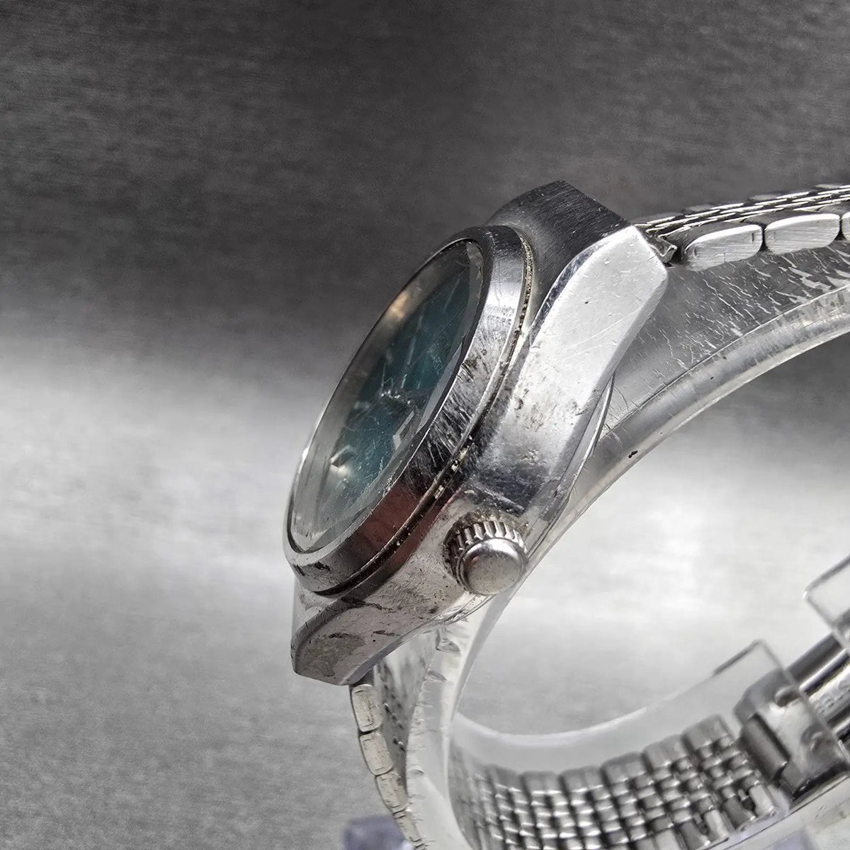 Seiko Watch Women 24mm Blue Dial Silver Tone Daydate Round 7903-0100 New Batt JP2