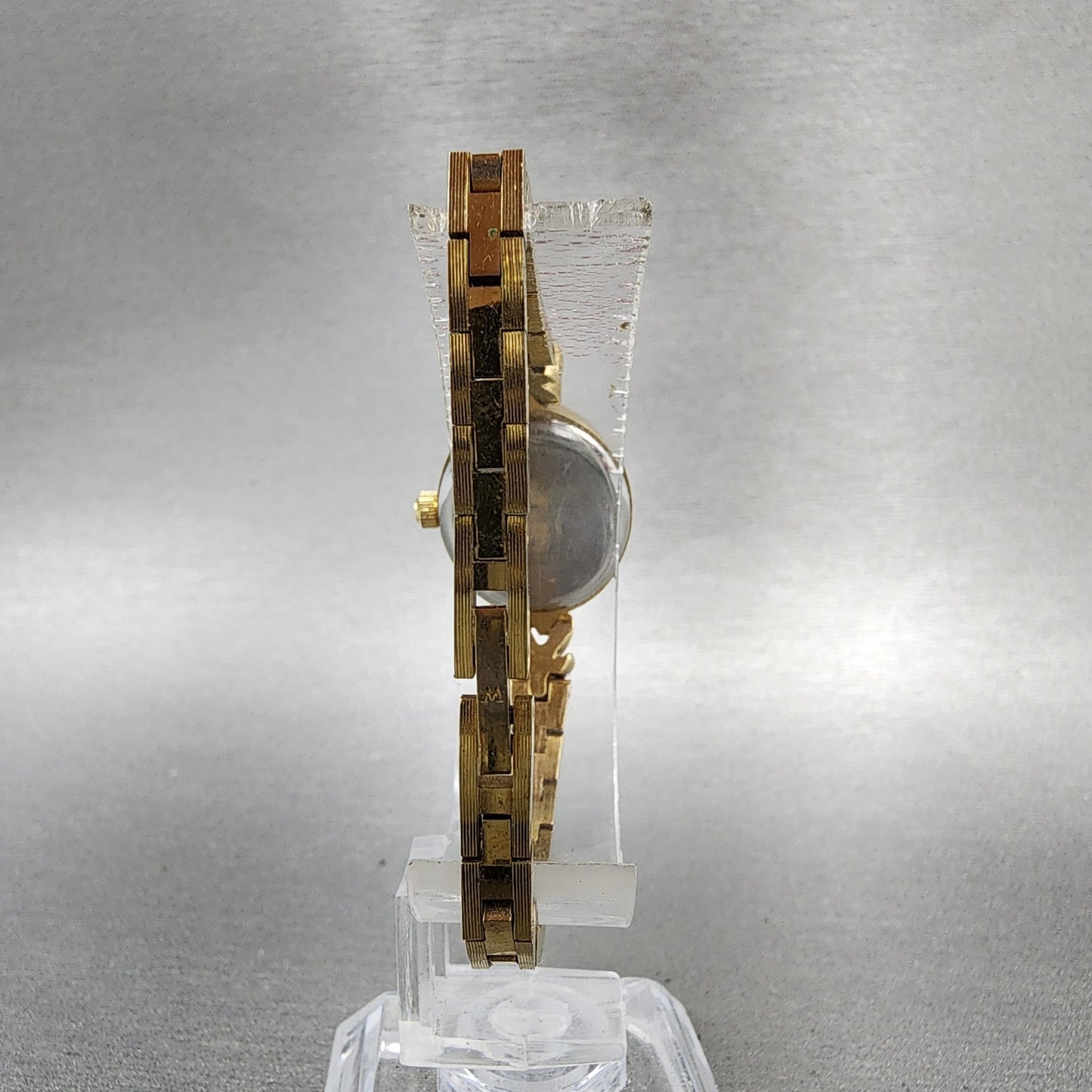 Waltham Watch Women MOP Dial Gold Tone Oval Crystal Accents New Battery7