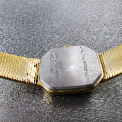 Bulova Tank Watch Women 16mm Black Dial Gold Tone Rectangle P4 New Battery9