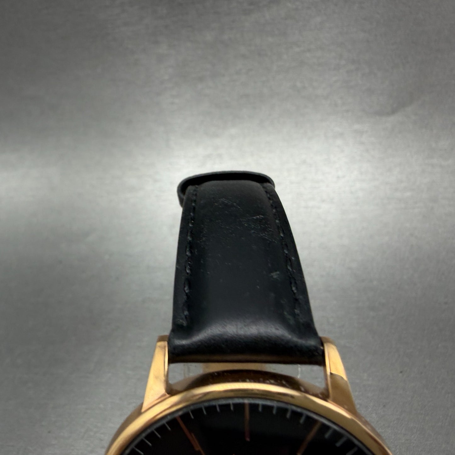MVMT Boulevard Watch Women 38mm Black Dial Rose Gold Tone Leather New Battery P4