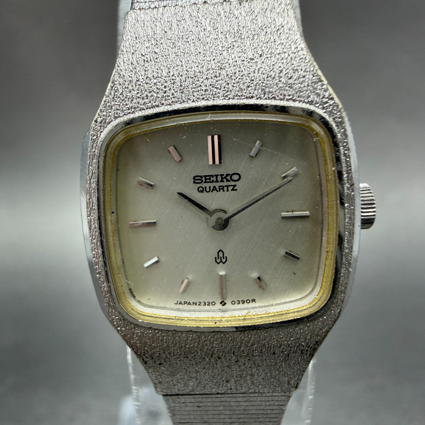Seiko Watch Women 18mm Silver Dial Silver Tone Square 2320-5260 New Battery1