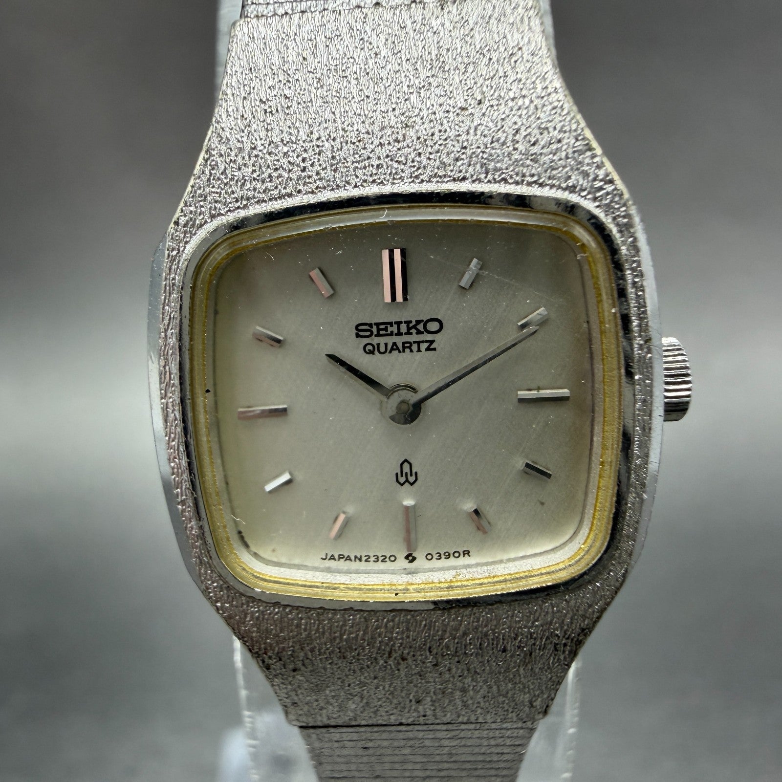 Seiko Watch Women 18mm Silver Dial Silver Tone Square 2320-5260 New Battery1