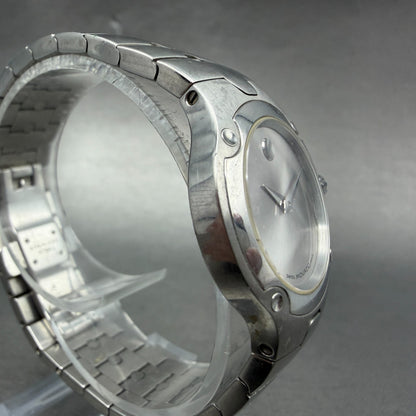 Movado Sports Edition Watch Women 27mm Silver Dial Stainless Steel New Battery A3