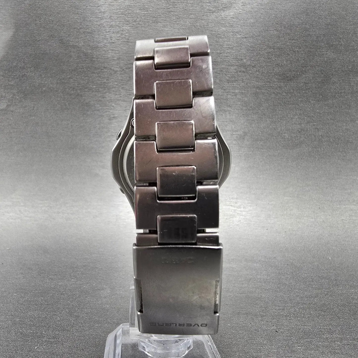 Casio Overland Wave Watch Men 42mm Black Dial Steel Date Solar Round READ!!!!7