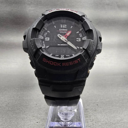 Casio G-Shock G-100 Watch Men 47mm Black Dial Black Tone Chrono Alarm New Batt J5