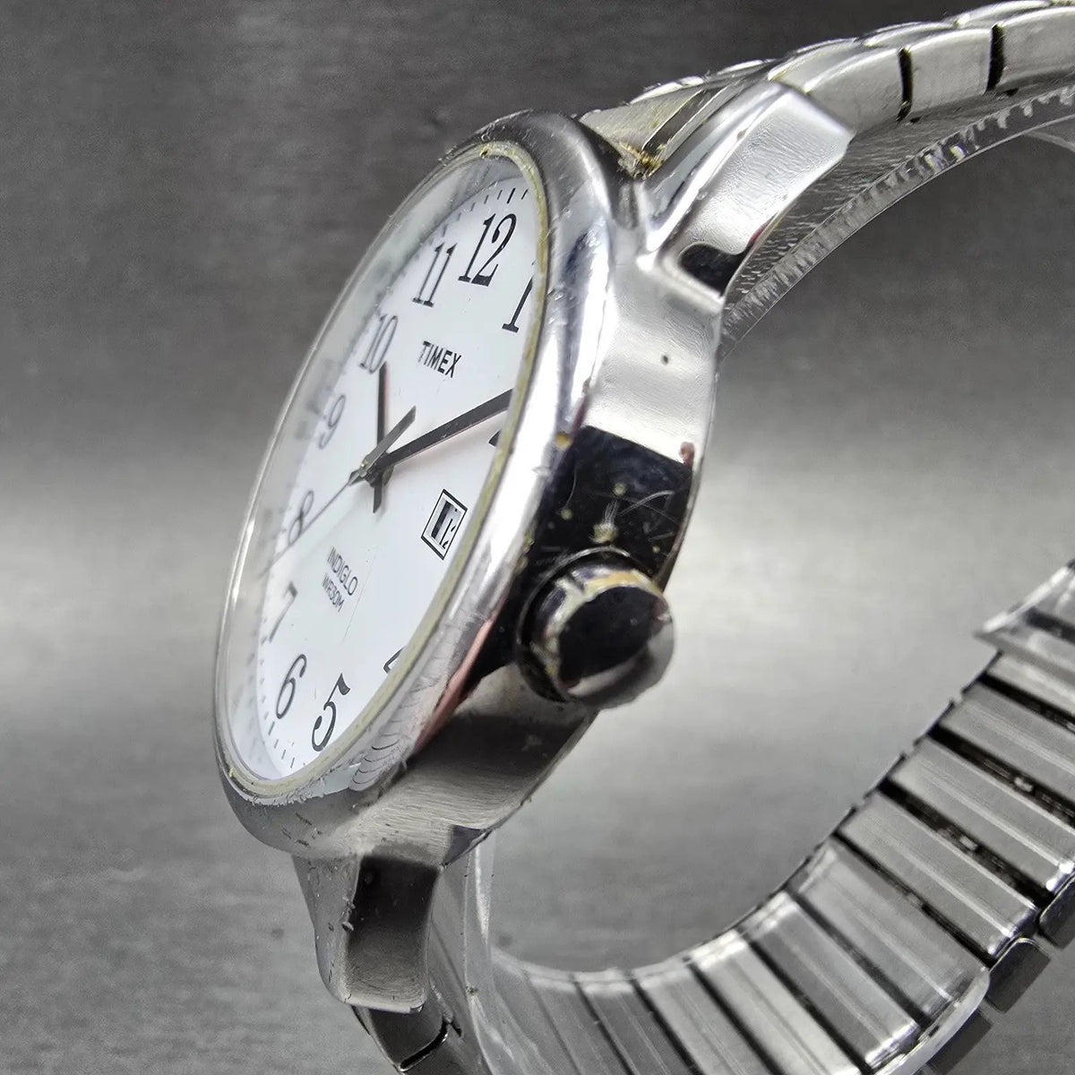 Timex Easy Reader Watch Men 38mm White Dial Silver Date Round New Battery2