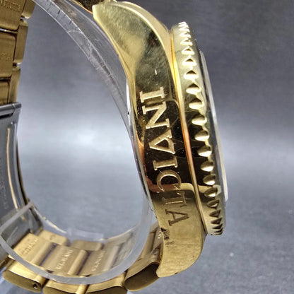 Invicta GMT Watch Unisex 38mm Champagne Dial Gold Tone Date 18252 New Battery3