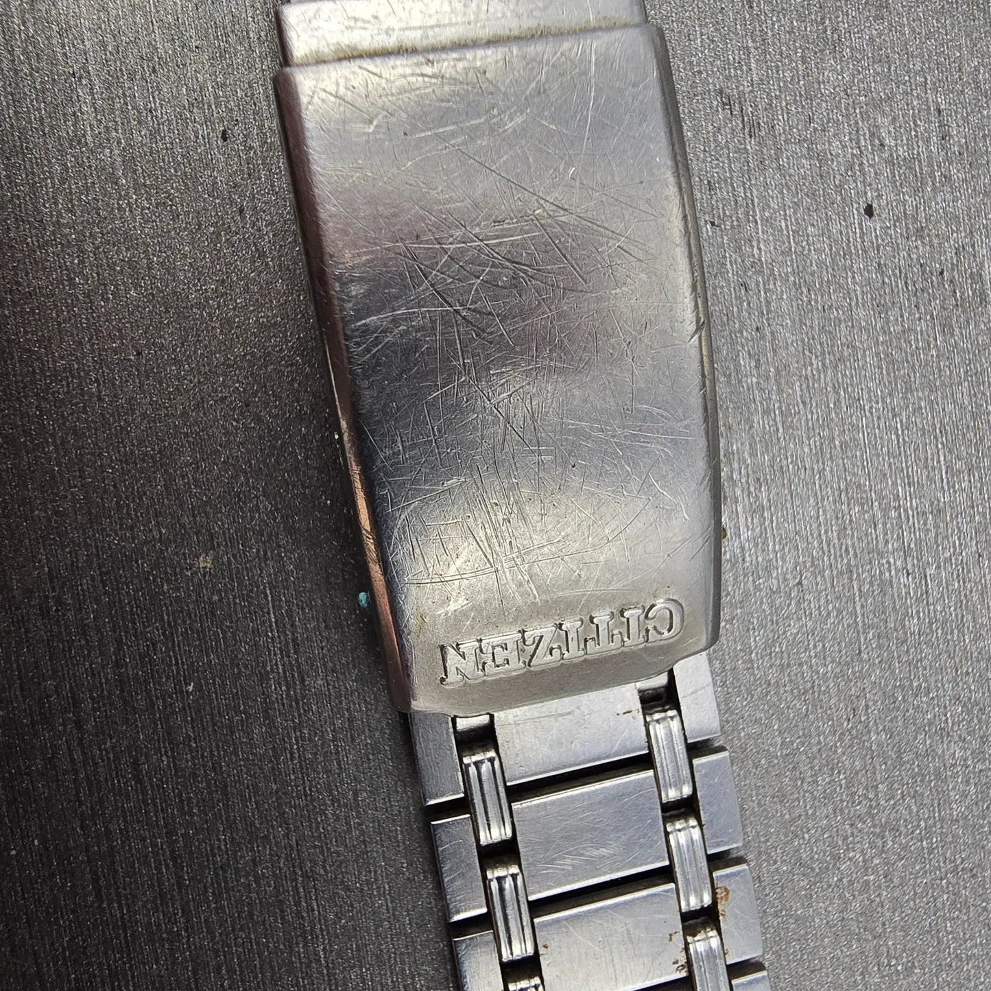 Citizen Bracelet 12mm Stainless Steel Silver Tone Tri Folding Clasp Vintage3