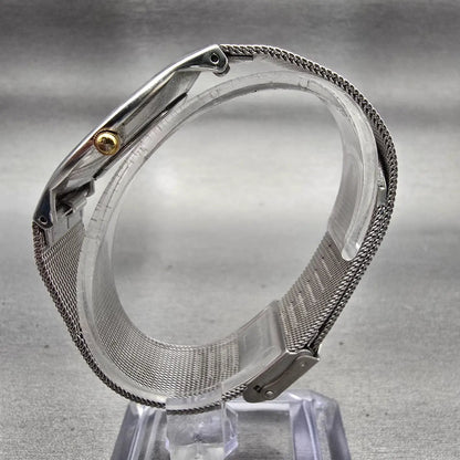 Skagen Watch Men 33mm Silver Dial Silver Tone Round Mesh Band 233LGSC New Batt6