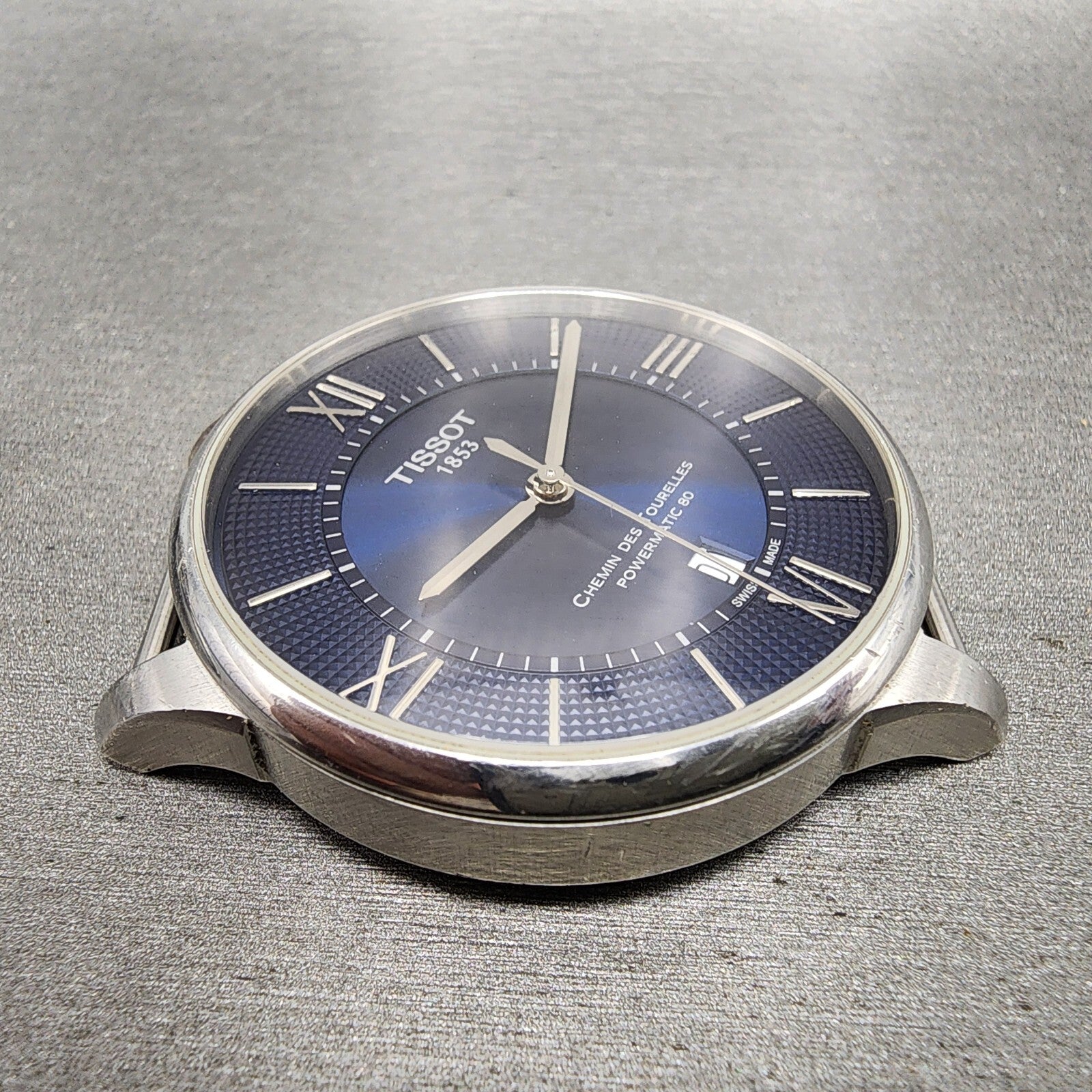 Tissot Chemin Des Tourelles Powermatic 80 Watch Men Blue Dial Steel Date READ!!3