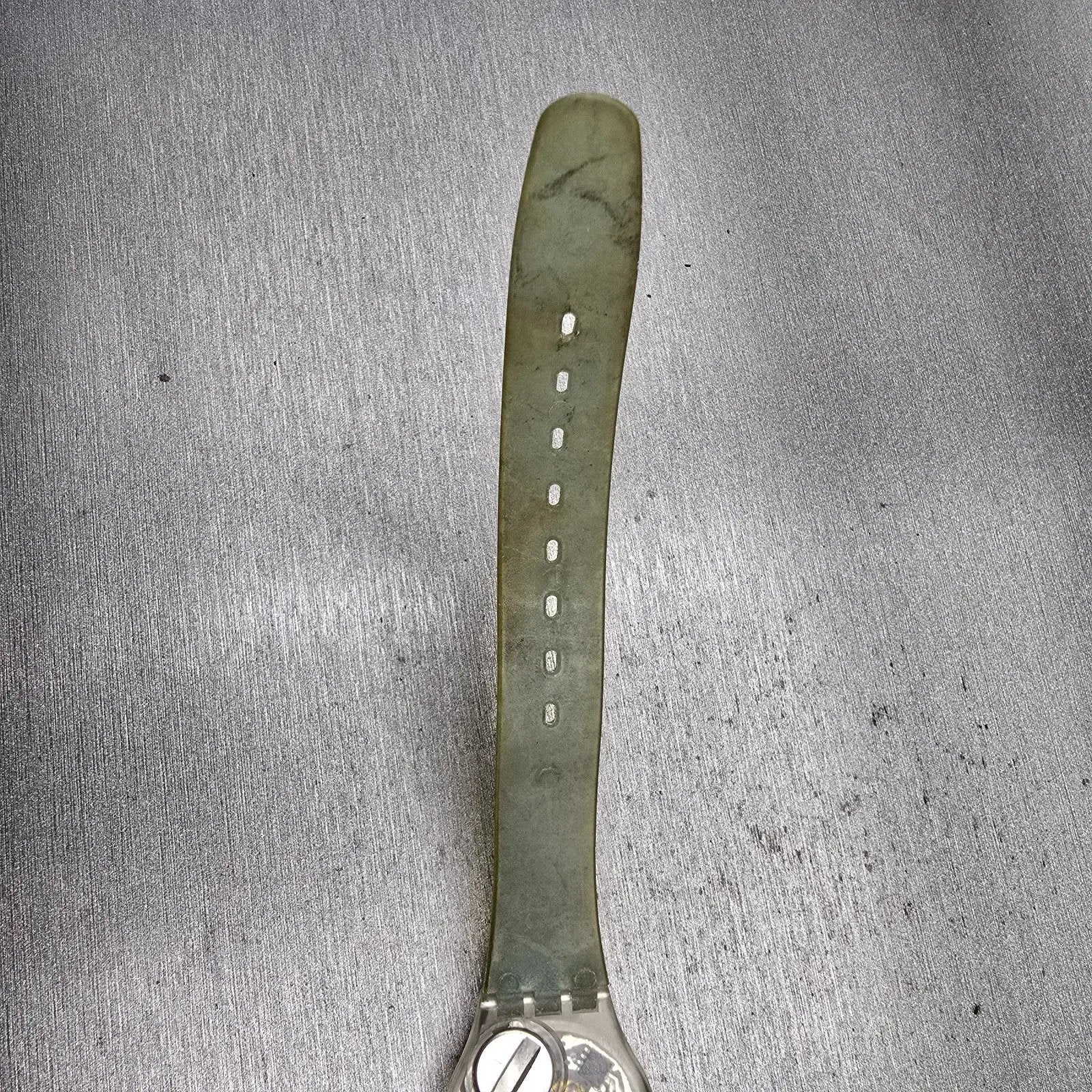Swatch Flamingo Deli Watch Women 25mm Blue Dial Clear Case Round LK107 New Batt12