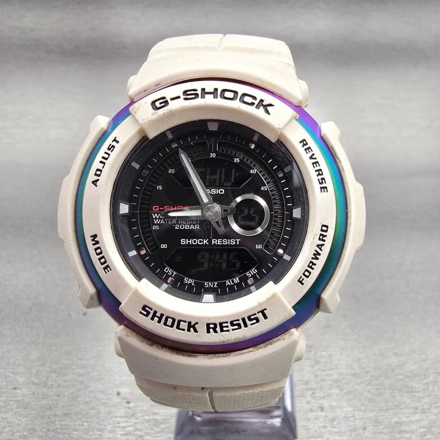 Casio G-Shock G306-X Watch Men 46mm White Black Chronograph Alarm New Battery0