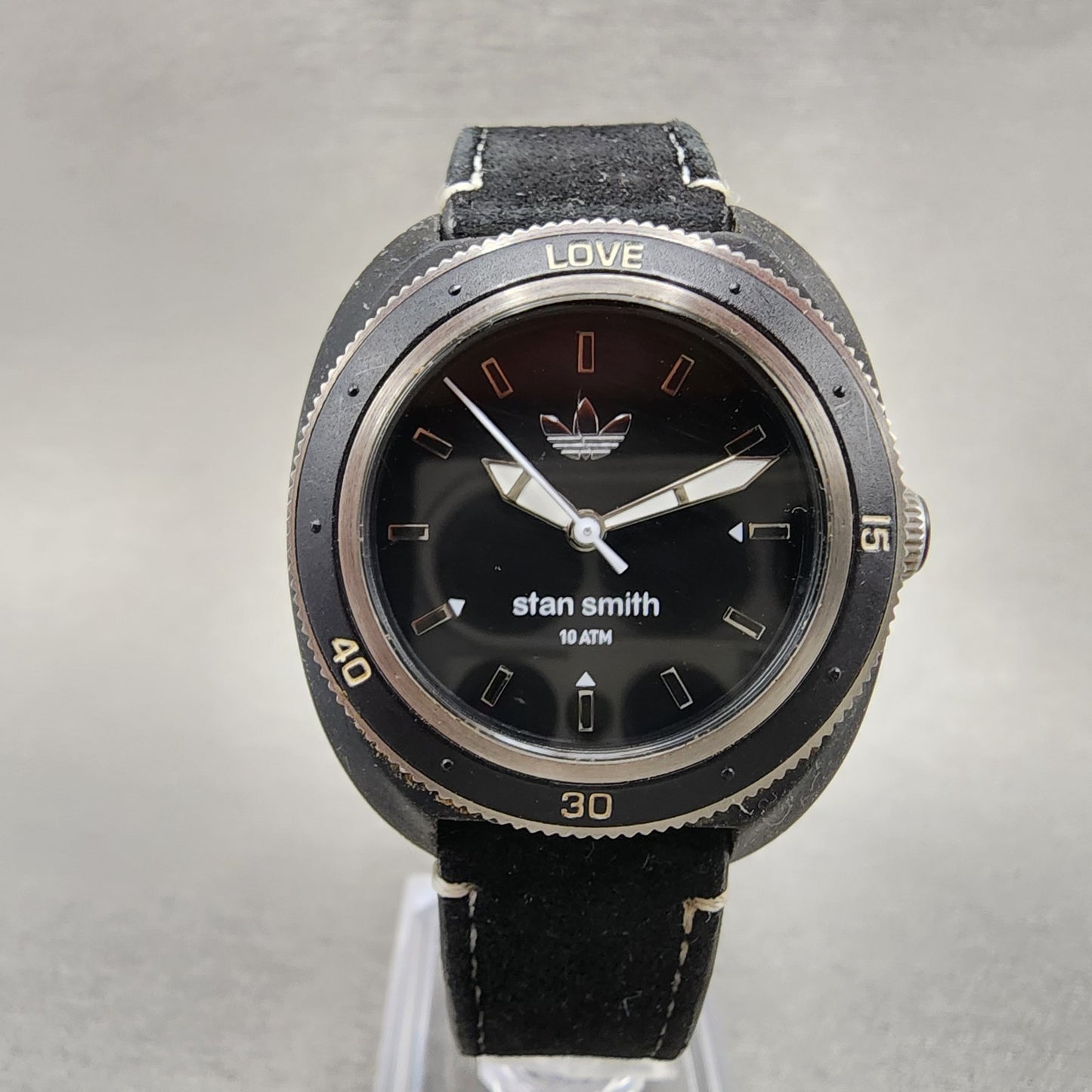 Adidas Dive Stan Smith Watch Women 34mm Black Dial Black Tone Round New Battery0