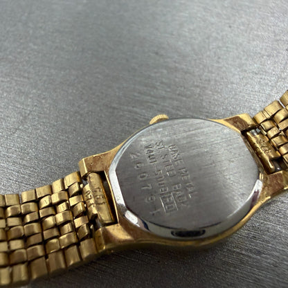 Seiko Watch Women 18mm Black Dial Gold Tone Oval V401-5109 New Battery Vintage9