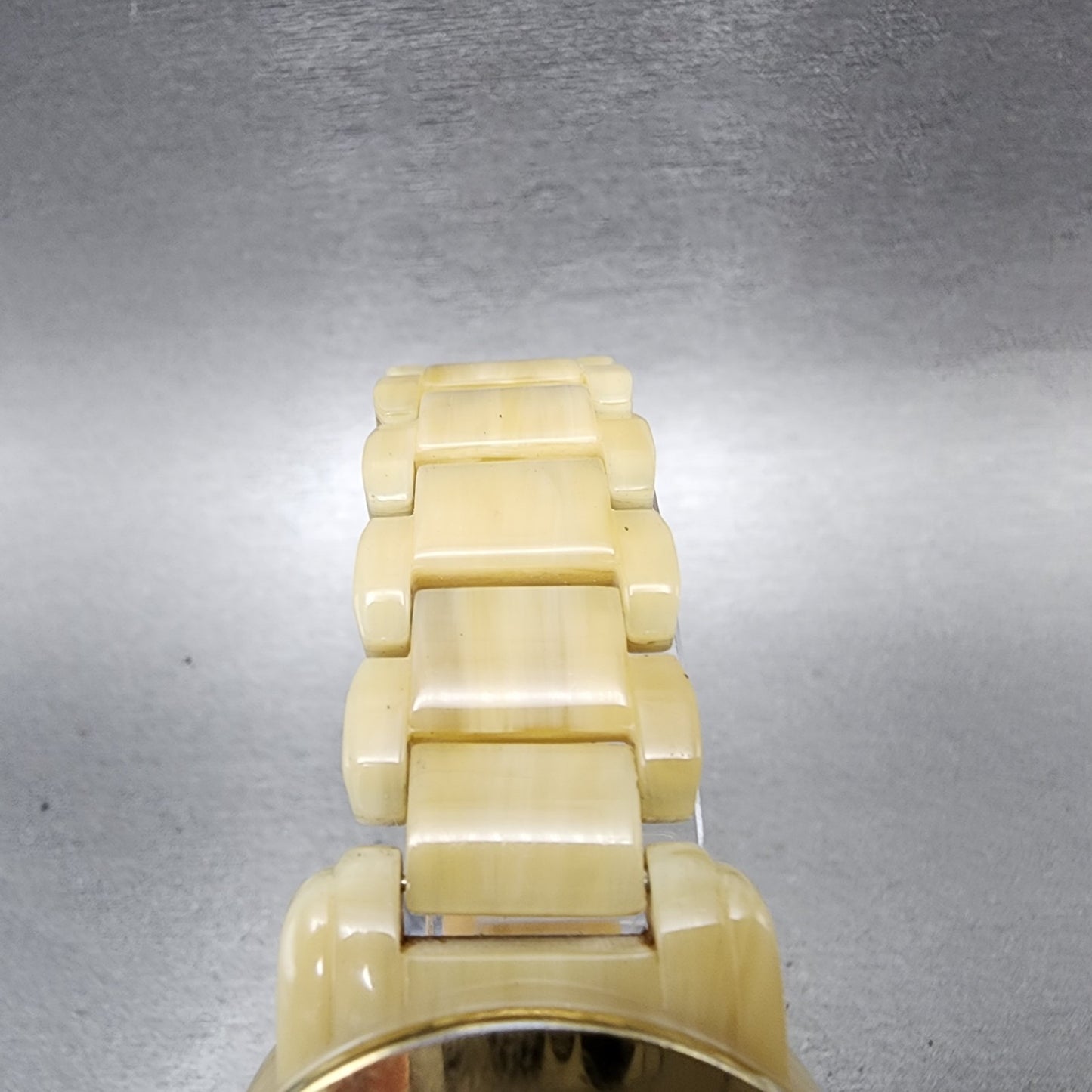 Michael Kors Watch Women 34mm Champagne Dial Tan Case Round MK4204 New Battery4