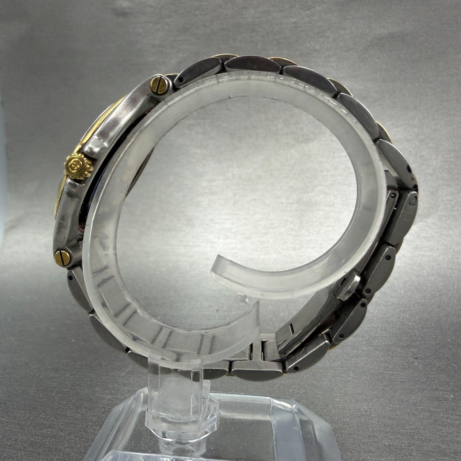 Gucci 9040M Watch Men 35mm Gray Dial Two Tone Date NO BACK PARTS New Battery7