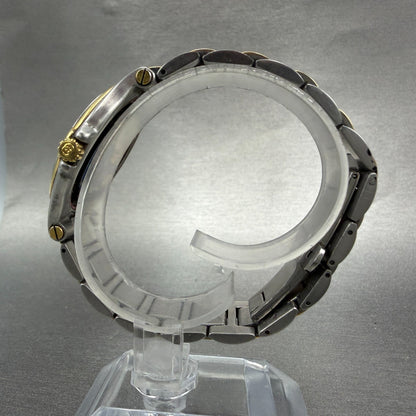 Gucci 9040M Watch Men 35mm Gray Dial Two Tone Date NO BACK PARTS New Battery7
