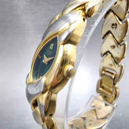 Pulsar Watch Women 17mm Green Dial Gold Tone Oval V8106250 New Battery2