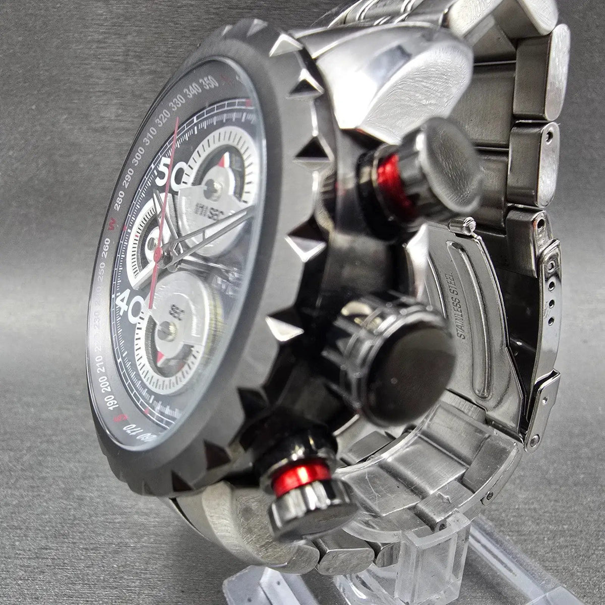 Invicta Aviator Chronograph Watch Men 48mm Gray Dial Steel Date New Batt 281452