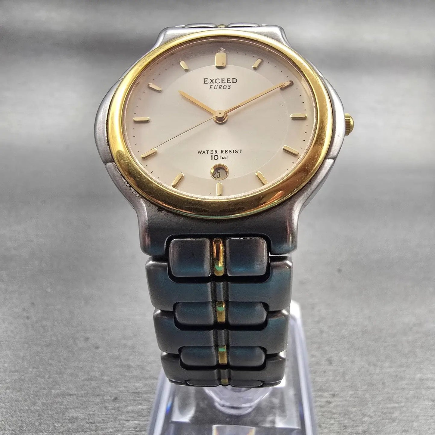 Citizen Exceed Watch Men 33mm Champagne Dial Two Tone Date 2710-274300 New Batt5