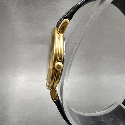 Movado Museum Watch Women 26mm Black Dial Gold Tone Round 87.49.822 New Battery2
