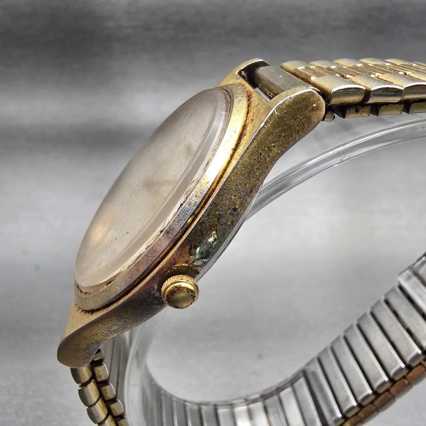 Seiko Watch Men 37mm Ivory Dial Gold Tone Daydate Round 7N43-8A20 New Battery2