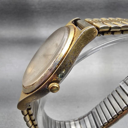 Seiko Watch Men 37mm Ivory Dial Gold Tone Daydate Round 7N43-8A20 New Battery2