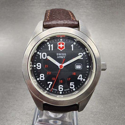 Victorinox Swiss Army Garrison Watch Women 34mm Black Dial Steel Date New Battb40