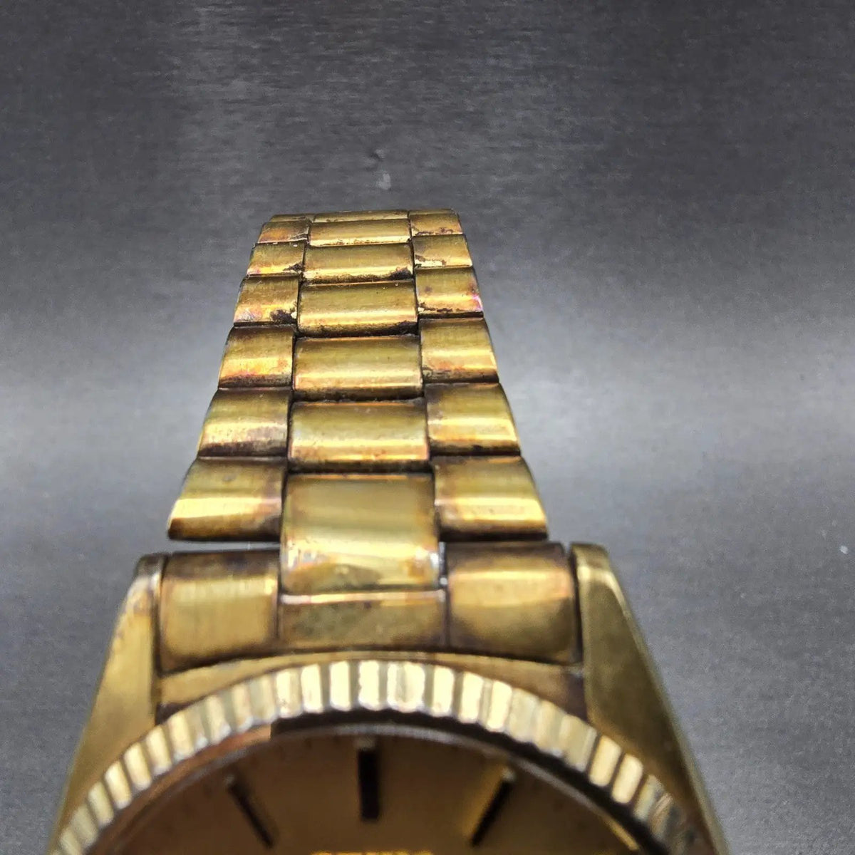 Seiko SQ President Watch Men 35mm Gold Dial Gold Tone Daydate 6923-8089 PARTS5