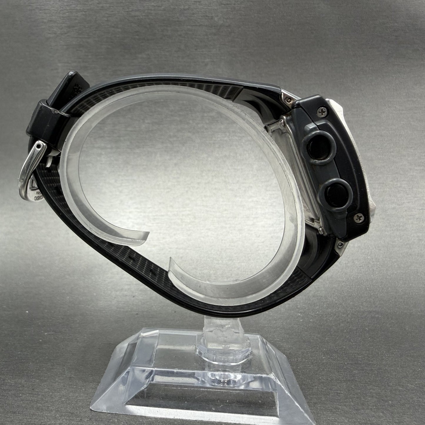 Casio Baby-G Watch Women 35mm Digital Black Silver Alarm Chrono BG-180 New Batt8