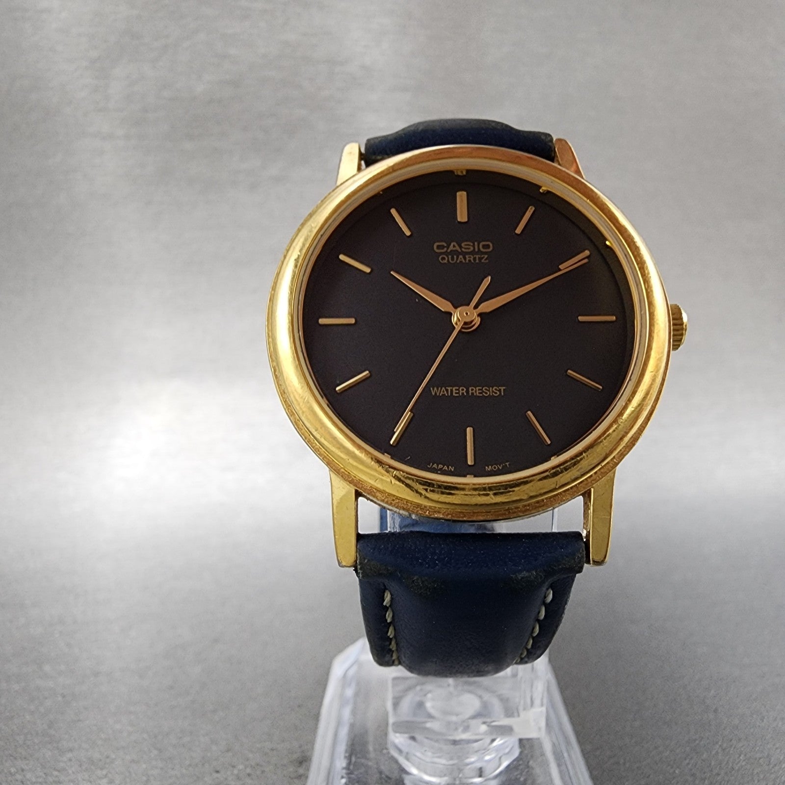 Casio MTP1095 Watch Men 33mm Black Dial Gold Tone Round New Battery5