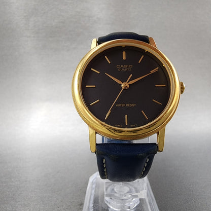 Casio MTP1095 Watch Men 33mm Black Dial Gold Tone Round New Battery5