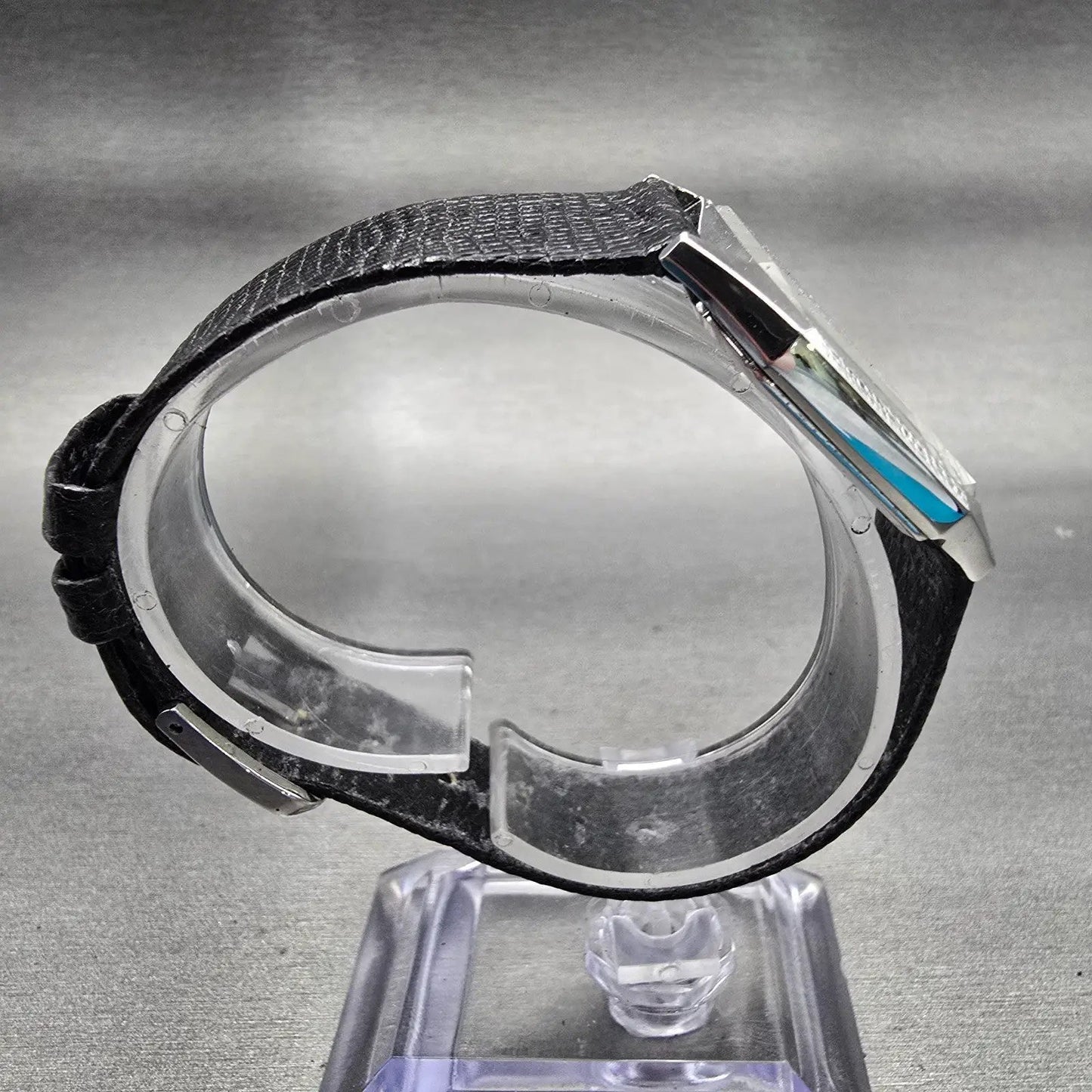 Seiko Watch Men 30mm Silver Dial Silver Tone Rectangle 6030-5440 New Battery VTG8