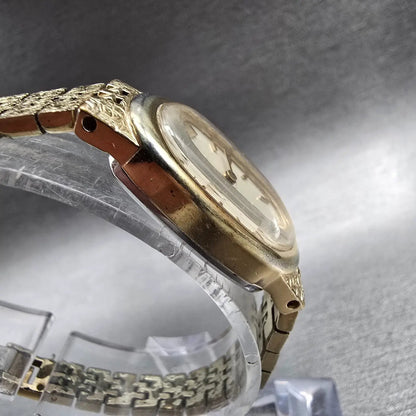 Seiko Watch Women 16mm Ivory Dial Gold Tone Oval 11-8309 Manual Wind Works3